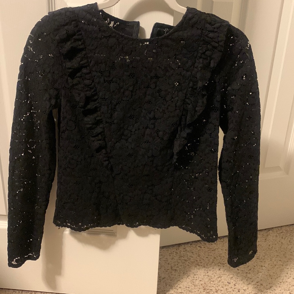 Zara black lacey blouse. Says medium, fits like a small